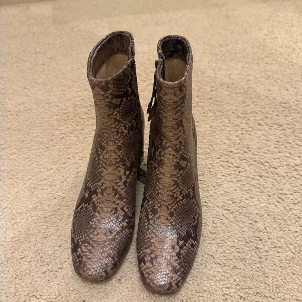 Snakeskin Pattern Ankle Boots